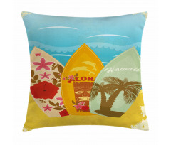 Surfboard Exotic Pillow Cover