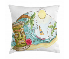 Cartoon Beach Pillow Cover