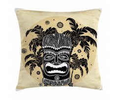Mask Palm Ornate Pillow Cover