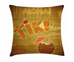 Wood Plank Aloha Pillow Cover