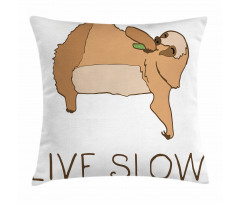 Happy Character Live Slow Pillow Cover