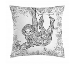 Outline Drawing Jungle Pillow Cover