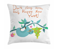 Childish Doodle New Year Pillow Cover