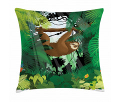 Vibrant Rainforest Plants Pillow Cover