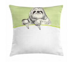 Idle Sloth Abstract Green Pillow Cover