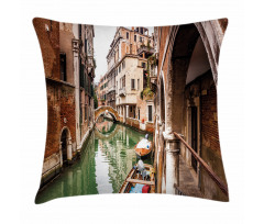 Famous Water Canal Boats Pillow Cover