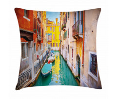 Vibrant Canal Gondolas Pillow Cover