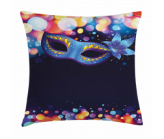 Vivid Blue Carnival Mask Pillow Cover