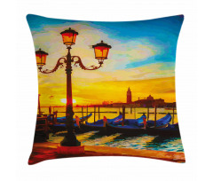 Antique Lantern Gondolas Pillow Cover