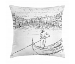 Rialto Bridge Gondola Pillow Cover