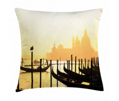 Romantic City at Sunrise Pillow Cover