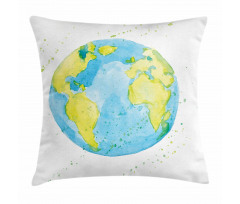 Watercolor Style Planet Pillow Cover