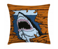 Wild Fish Wooden Plank Pillow Cover
