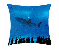 Aquarium Park and People Pillow Cover