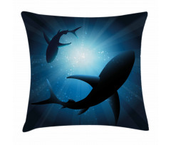 Fish Silhouettes Swimming Pillow Cover