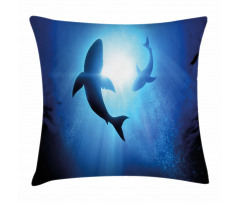 Fishes Circling in Ocean Pillow Cover