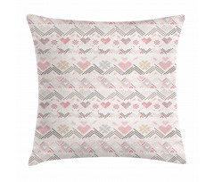 Aztec Hearts Geometric Pillow Cover