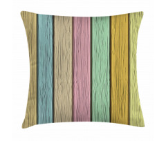 Colorful Wooden Planks Pillow Cover