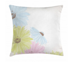 Colorful Gerbera Daisies Pillow Cover