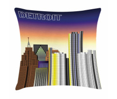 Retro Style Metropolis Pillow Cover