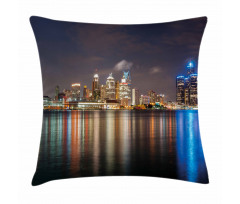 Night Time Cityscape Pillow Cover