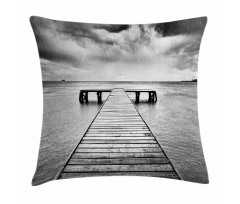 Old Pier on Sea Pillow Cover