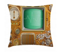 Grunge Steampunk Machine Pillow Cover