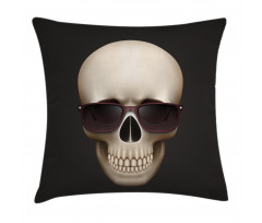 Funny Glass Skeleton Head Pillow Cover