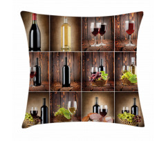 Grapes Meat Drink Collage Pillow Cover