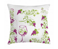 Bottle Glass Grapevines Pillow Cover