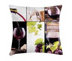 Themed Bottle Wineglass Pillow Cover