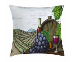 Views of Vineyards Grapes Pillow Cover