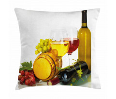 Red White Wine Mini Themed Pillow Cover