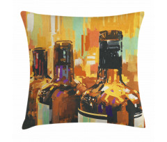 Bottles Brushstrokes Art Pillow Cover