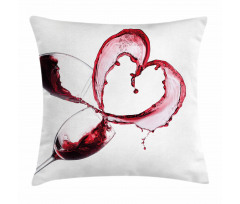 Heart Shape Spilling Wine Pillow Cover