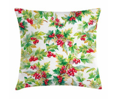 Watercolor Berries Winter Pillow Cover