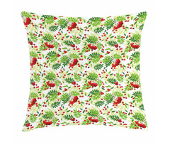 Green Leaves Wild Fruits Pillow Cover