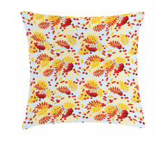 Ripe Berries Dried Leaves Pillow Cover