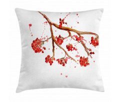 Tree Watercolor Splashes Pillow Cover