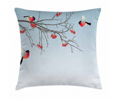 Bullfinch Birds Branches Pillow Cover