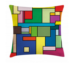 Vivid Mondrian Squares Pillow Cover