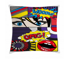 Comic Book Pattern Pillow Cover