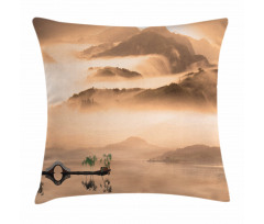 Chinese Lake Landscape Pillow Cover