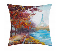 Eiffel Tower from River Pillow Cover