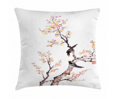 Chinese Paint of Flowers Pillow Cover