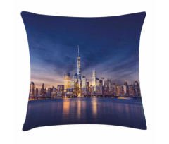 New York Skyline Evening Pillow Cover