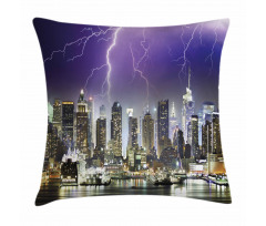 Storm Thunder in New York Pillow Cover