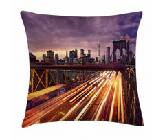 Brooklyn Bridge Traffic Pillow Cover