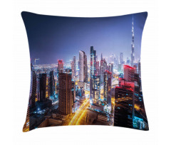 Night Dubai Tourist Travel Pillow Cover