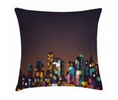 Abstract Cityscape Bokeh Pillow Cover